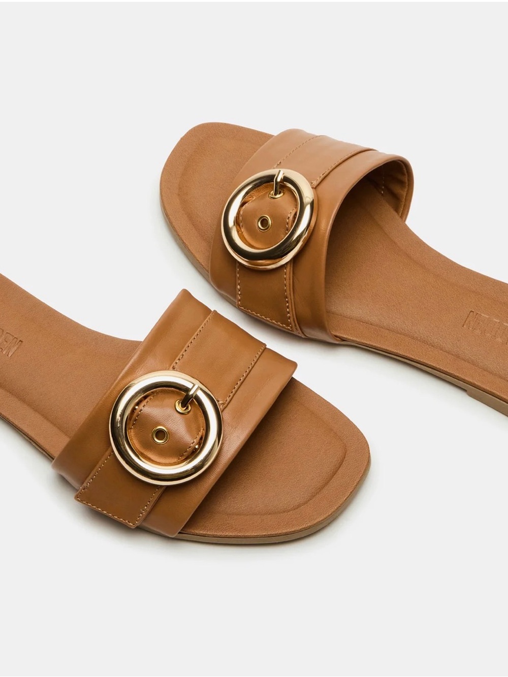 Steve Madden Tan Slide Sandals